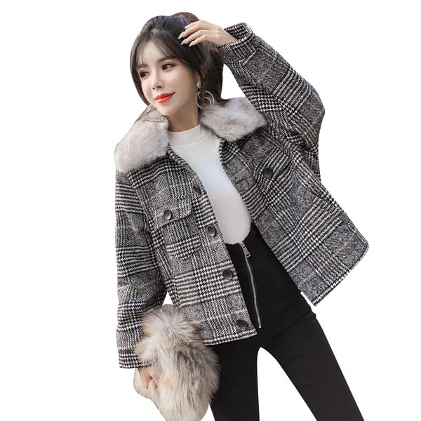 Stílusos női kabát pehely két színben