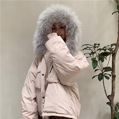 Μοντέρνο κοντό μπουφάν με ροζ  χρώμα