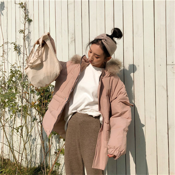 Modern női kabát - széles modell kapucnival