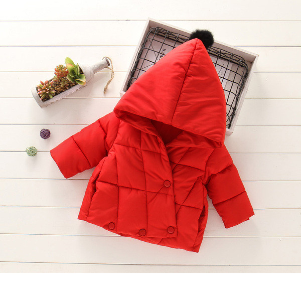 Téli gyerekkabát lányoknak kapucnival, három színben