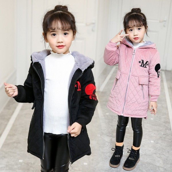 Modern, lányoknak szánt gyerekdzseki puha béléssel, 3D elemmel, három színben