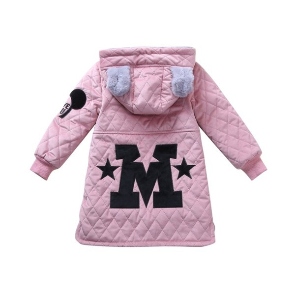 Modern, lányoknak szánt gyerekdzseki puha béléssel, 3D elemmel, három színben