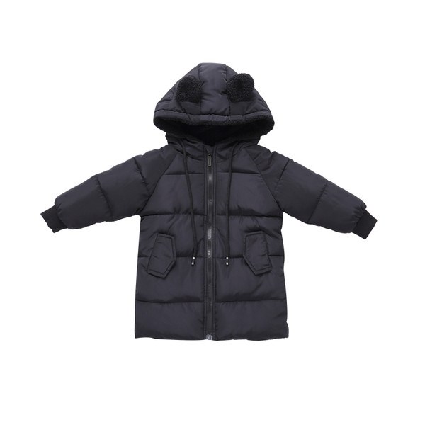 Χειμερινό μακρύ παιδικό μπουφάν με κουκούλα σε διάφορα χρώματα