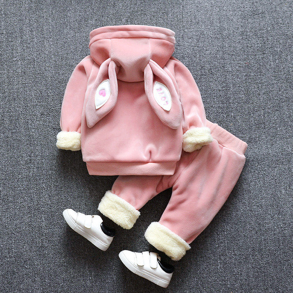 Rózsaszín színű kétrészes gyerekkészlet lányoknak