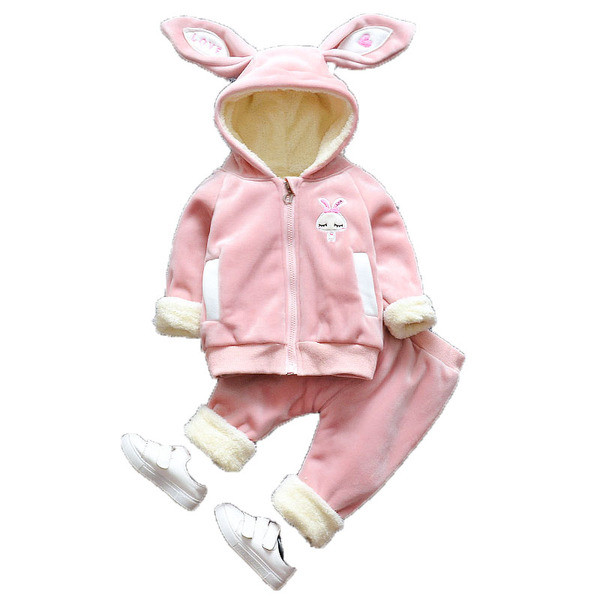 Rózsaszín színű kétrészes gyerekkészlet lányoknak