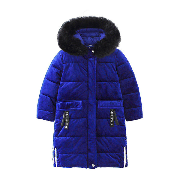 Téli gyerek kabát lányoknak felirattal és kapucnival két színben