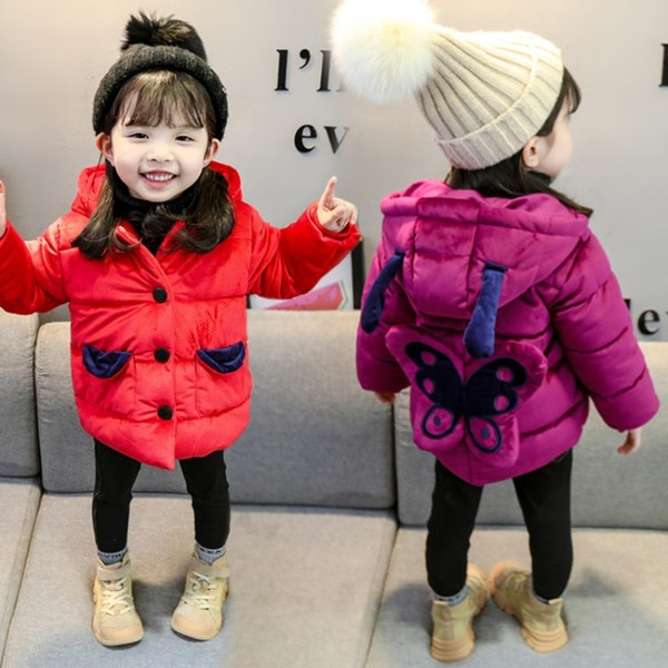 Μοντέρνο παιδικό  μπουφάν για κορίτσια με τρισδιάστατο στοιχείο σε διάφορα χρώματα