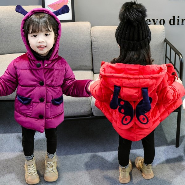 Μοντέρνο παιδικό  μπουφάν για κορίτσια με τρισδιάστατο στοιχείο σε διάφορα χρώματα