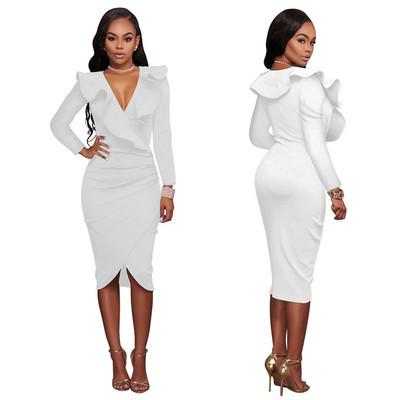 Stílusos női ruha Karcsú, hosszú ujjú modell több színben