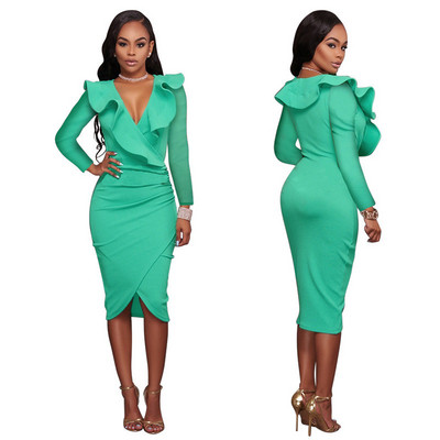 Stílusos női ruha Karcsú, hosszú ujjú modell több színben