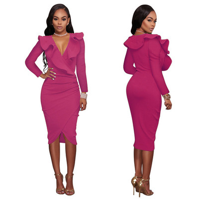 Stílusos női ruha Karcsú, hosszú ujjú modell több színben