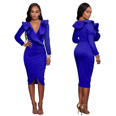 Stílusos női ruha Karcsú, hosszú ujjú modell több színben