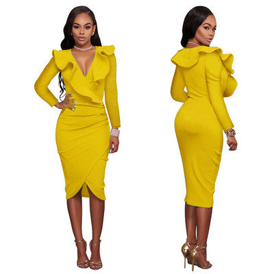 Stílusos női ruha Karcsú, hosszú ujjú modell több színben