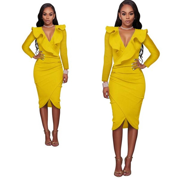 Stílusos női ruha Karcsú, hosszú ujjú modell több színben