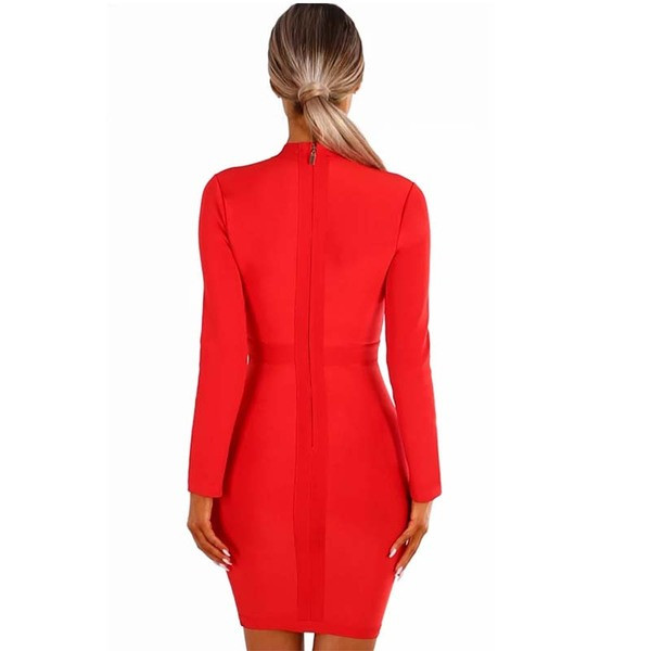 Aktuális női ruha nyakkendővel piros és piros színben