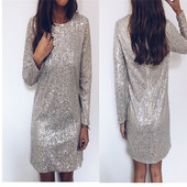 Stílusos női ruha rövid modell fényes hatással