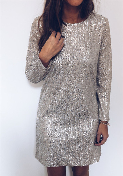 Stílusos női ruha rövid modell fényes hatással