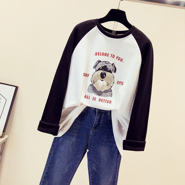 Alkalmi női blúz kutya rátéttel és feliratokkal