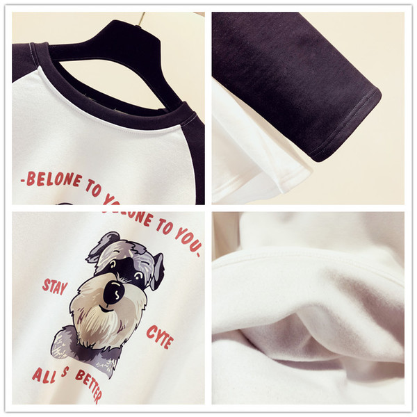 Alkalmi női blúz kutya rátéttel és feliratokkal