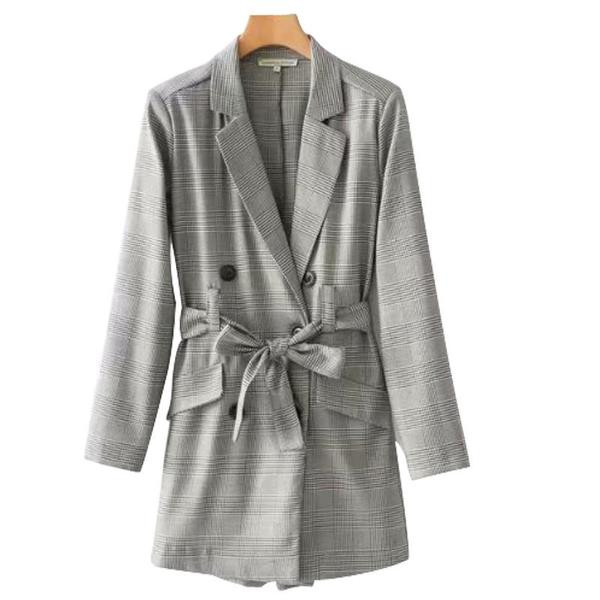 Stílusos női overál szürke övvel