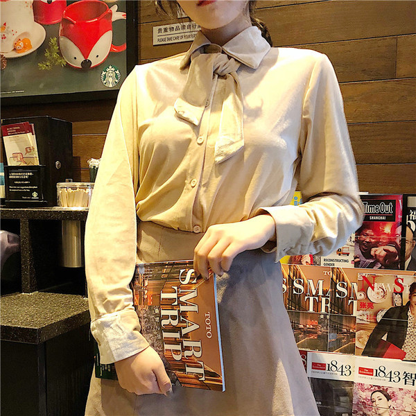 Елегантна дамска риза от кадифе в два цвята