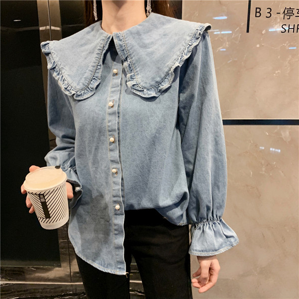 Stílusos farmer női ing