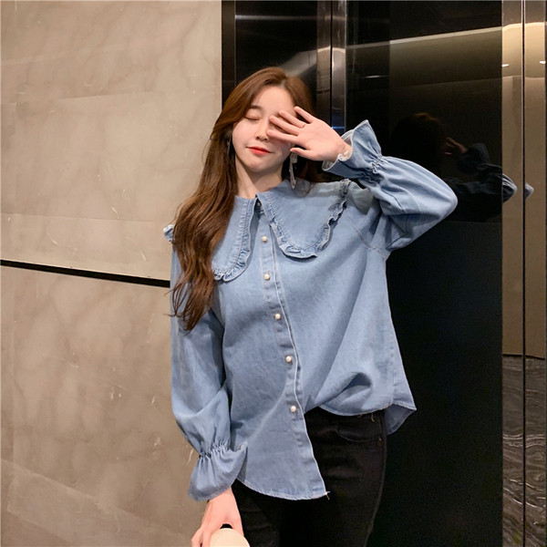 Stílusos farmer női ing