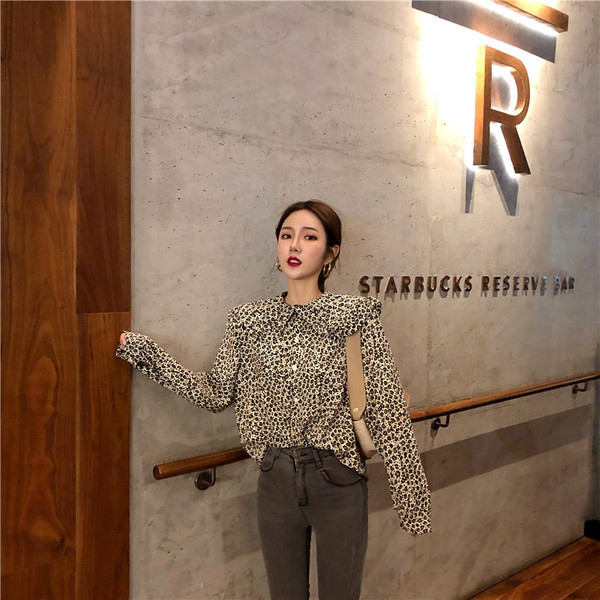 Stílusos női ing leopárd jobbos retro modellben