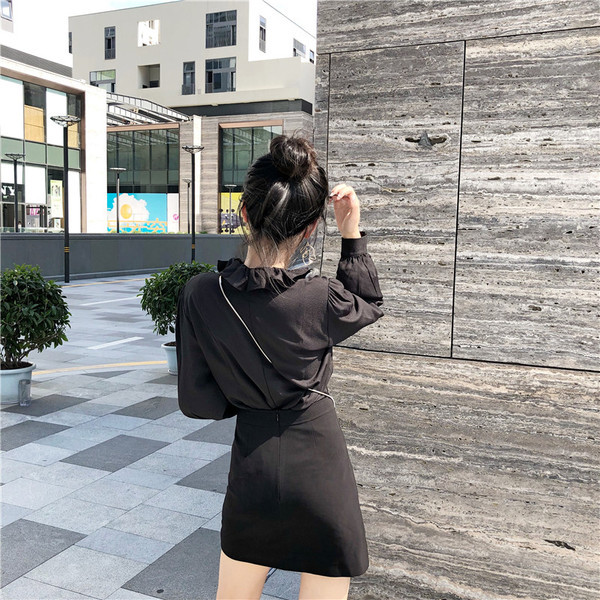 Stílusos női ing fekete színben