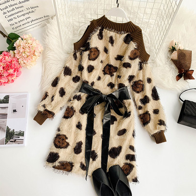 Modern női téli ruha nyitott vállú több színben