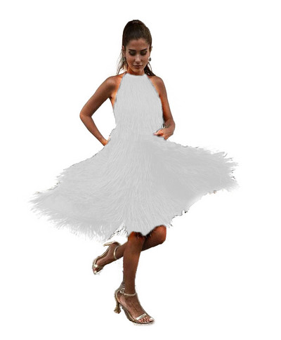 Új modell női ruha csupasz háttal, rojtokkal több színben