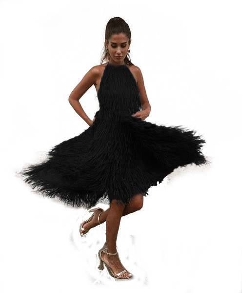 Új modell női ruha csupasz háttal, rojtokkal több színben