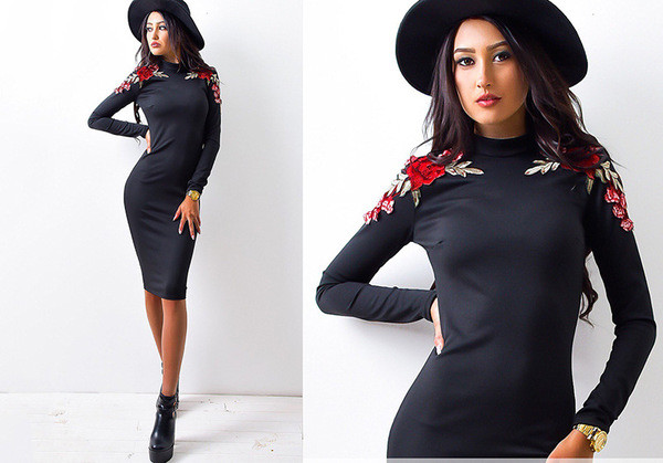 Modern női ruha virágos motívumokkal több színben