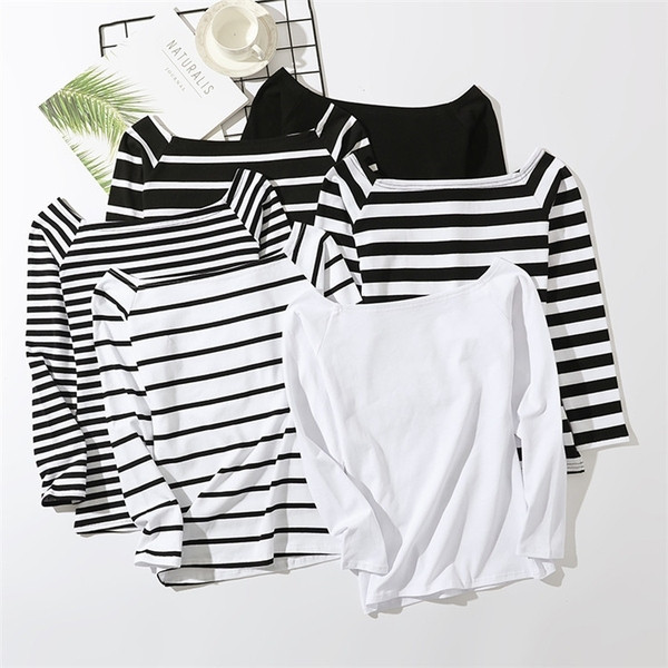 Alkalmi női blúz fekete-fehér csíkokkal