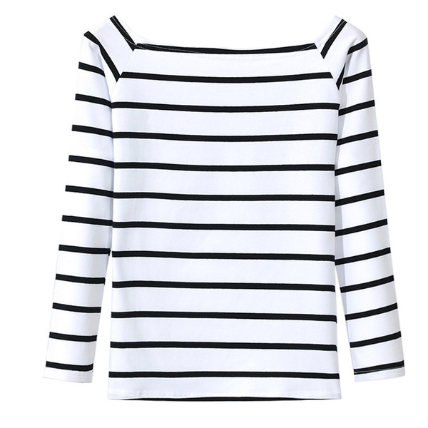 Alkalmi női blúz fekete-fehér csíkokkal