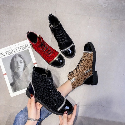 Κυρίες κομψές μπότες με λεοπάρδαλη εκτύπωση σε τρία χρώματα