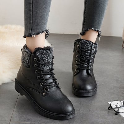 Γυναικείες casual χειμωνιάτικες μπότες σε μαύρο χρώμα
