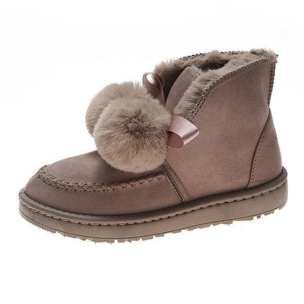 Дамски ежедневни боти в два цвята с пух