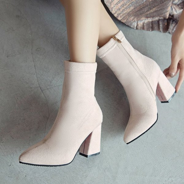 Елегантни дамски боти в четири цвята на висок ток