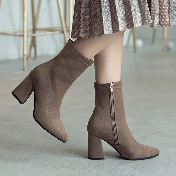 Елегантни дамски боти в четири цвята на висок ток