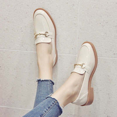 Mocasini de dama cu catarama in doua culori