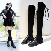 Стилни дамски високи ботуши в черен цвят