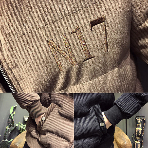 ХИТ Актуално мъжко яке къс модел в черен и кафяв цвят 