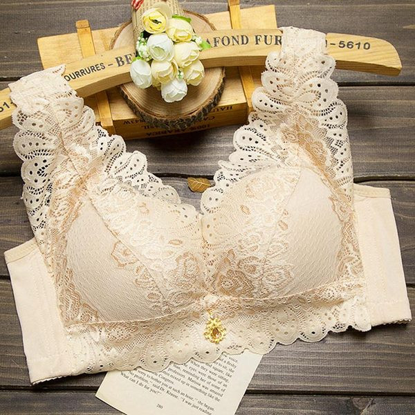 Дамски сутиен с дантела и широки презрамки в няколко цвята