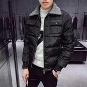 Стилно мъжко яке с мека подплата в черен и червен цвят