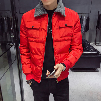 Стилно мъжко яке с мека подплата в черен и червен цвят