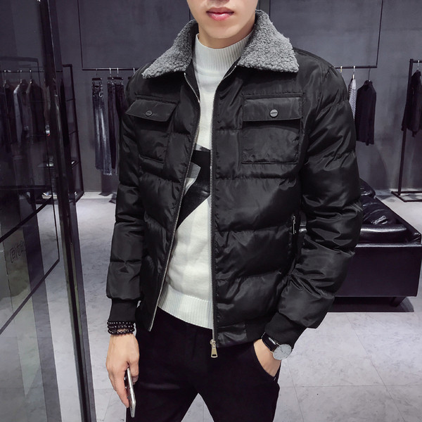 Стилно мъжко яке с мека подплата в черен и червен цвят 