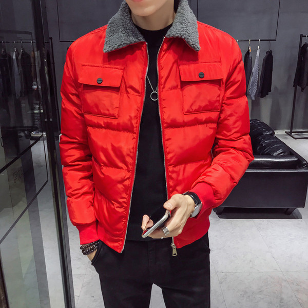 Стилно мъжко яке с мека подплата в черен и червен цвят 