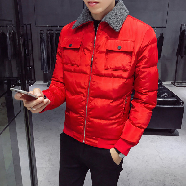 Стилно мъжко яке с мека подплата в черен и червен цвят 