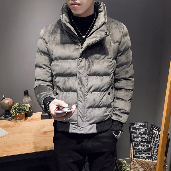 Актуално мъжко яке с V-образна яка в черен и сив цвят 